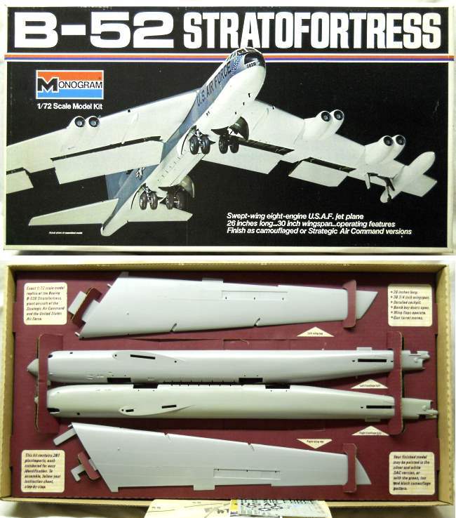 Monogram 1/72 Boeing B-52D Stratofortress, 8292 plastic model kit